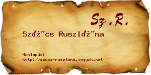 Szűcs Ruszlána névjegykártya